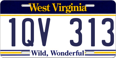 WV license plate 1QV313