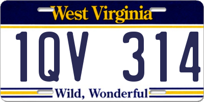 WV license plate 1QV314
