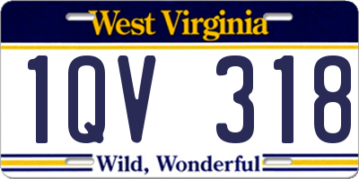 WV license plate 1QV318