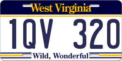 WV license plate 1QV320