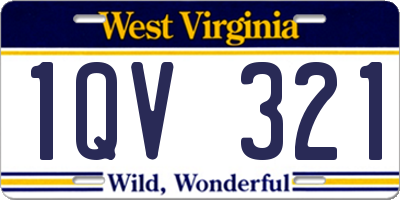 WV license plate 1QV321
