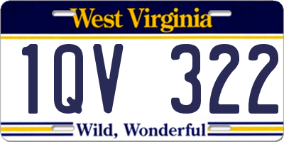WV license plate 1QV322