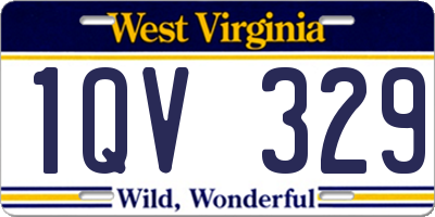 WV license plate 1QV329