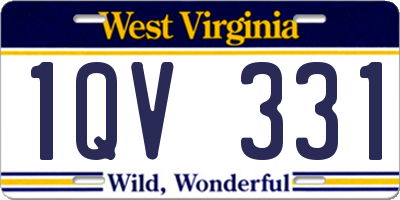 WV license plate 1QV331