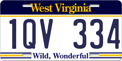 WV license plate 1QV334