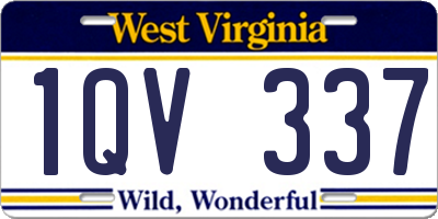 WV license plate 1QV337
