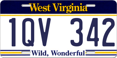WV license plate 1QV342