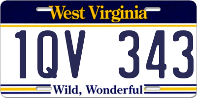 WV license plate 1QV343