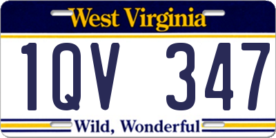 WV license plate 1QV347