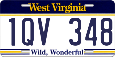 WV license plate 1QV348