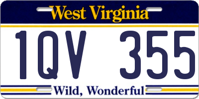WV license plate 1QV355