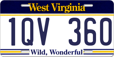WV license plate 1QV360