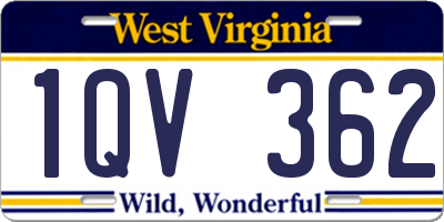 WV license plate 1QV362