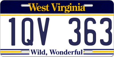 WV license plate 1QV363