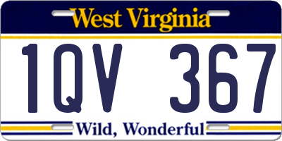 WV license plate 1QV367