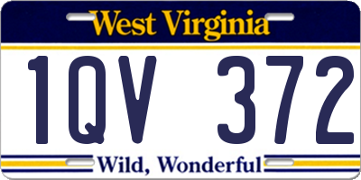 WV license plate 1QV372