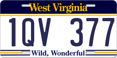 WV license plate 1QV377