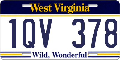 WV license plate 1QV378