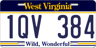 WV license plate 1QV384