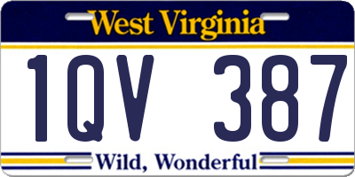 WV license plate 1QV387