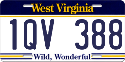 WV license plate 1QV388