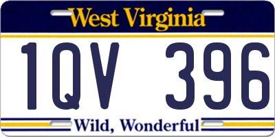 WV license plate 1QV396