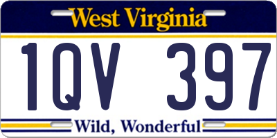 WV license plate 1QV397