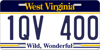 WV license plate 1QV400