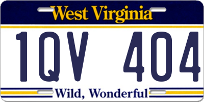 WV license plate 1QV404