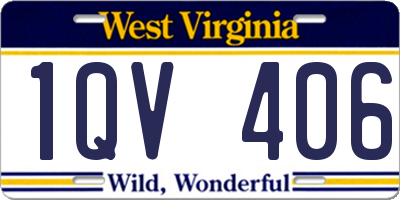 WV license plate 1QV406
