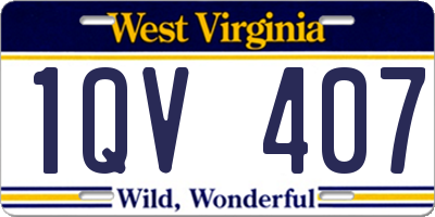 WV license plate 1QV407
