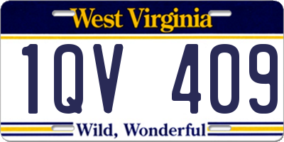 WV license plate 1QV409