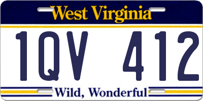 WV license plate 1QV412