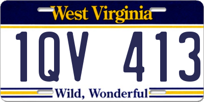 WV license plate 1QV413