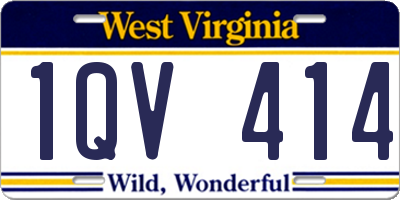 WV license plate 1QV414