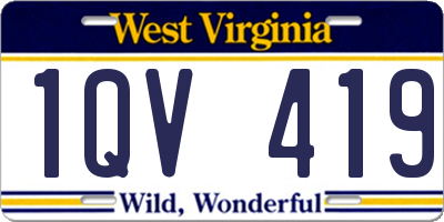 WV license plate 1QV419