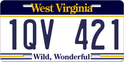 WV license plate 1QV421