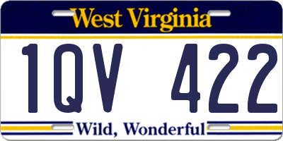 WV license plate 1QV422