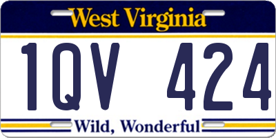 WV license plate 1QV424
