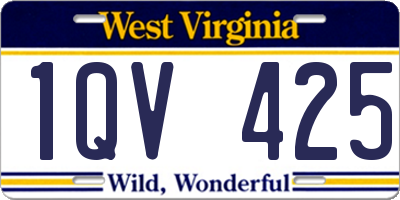 WV license plate 1QV425