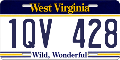 WV license plate 1QV428