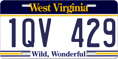 WV license plate 1QV429