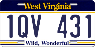 WV license plate 1QV431