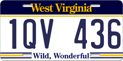 WV license plate 1QV436