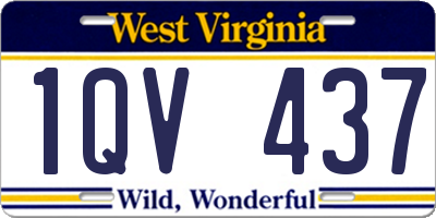WV license plate 1QV437