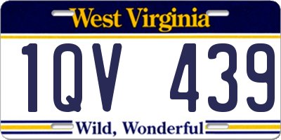 WV license plate 1QV439