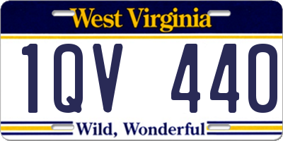 WV license plate 1QV440
