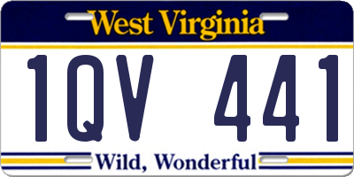 WV license plate 1QV441