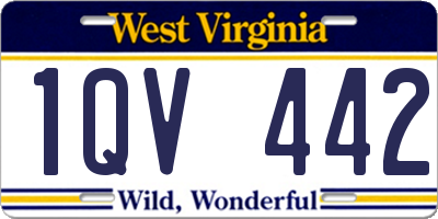 WV license plate 1QV442
