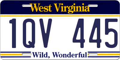 WV license plate 1QV445
